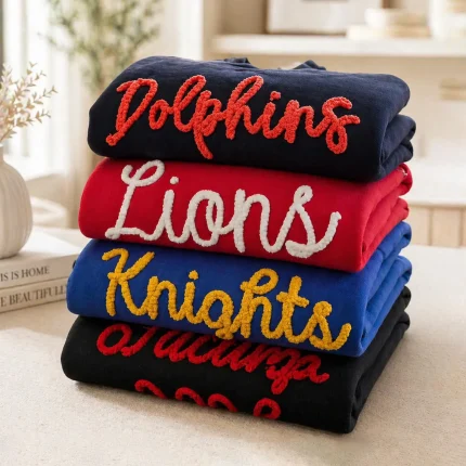 Chenille Football Sweatshirt Game Day Team Spirit