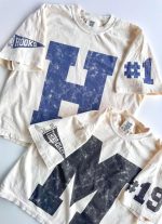 Custom Spirit Shirt, Personalized Team Tee, Custom Initial Shirt with Number & Sleeve Print, Game Day Shirt, DTG Printed Comfort Colors Tee